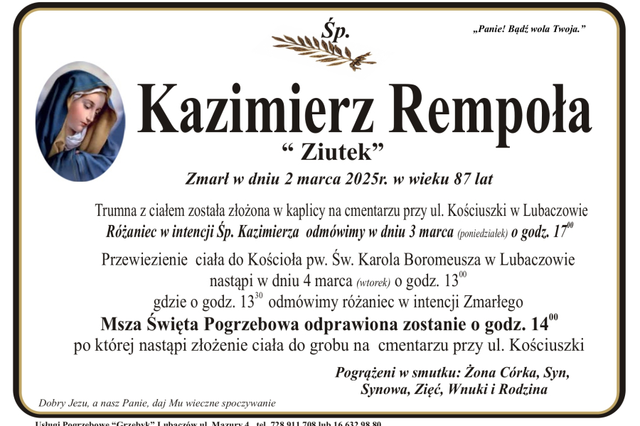 Zmarł Kazimierz Rempoła [87 lat]